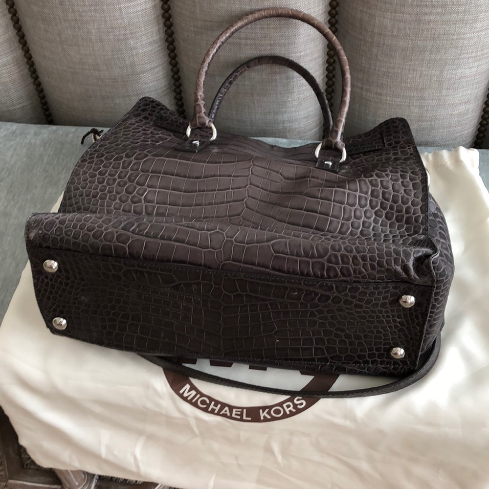 Michael Kors Hamilton LG Grey Leather Tote Bag - Picture 5 of 8